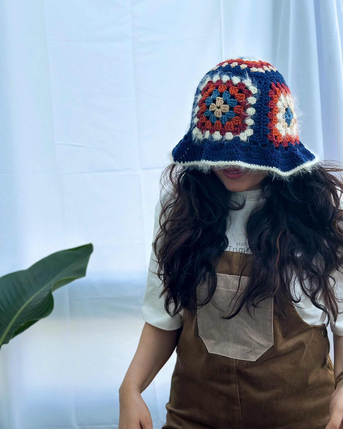 Hand-Knitted Bucket Hat | Navy Blue