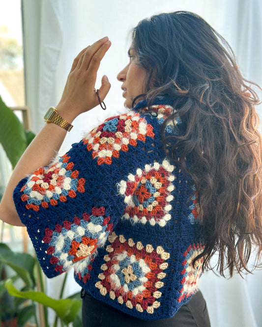 Hand-Knitted Sweater | Navy Blue