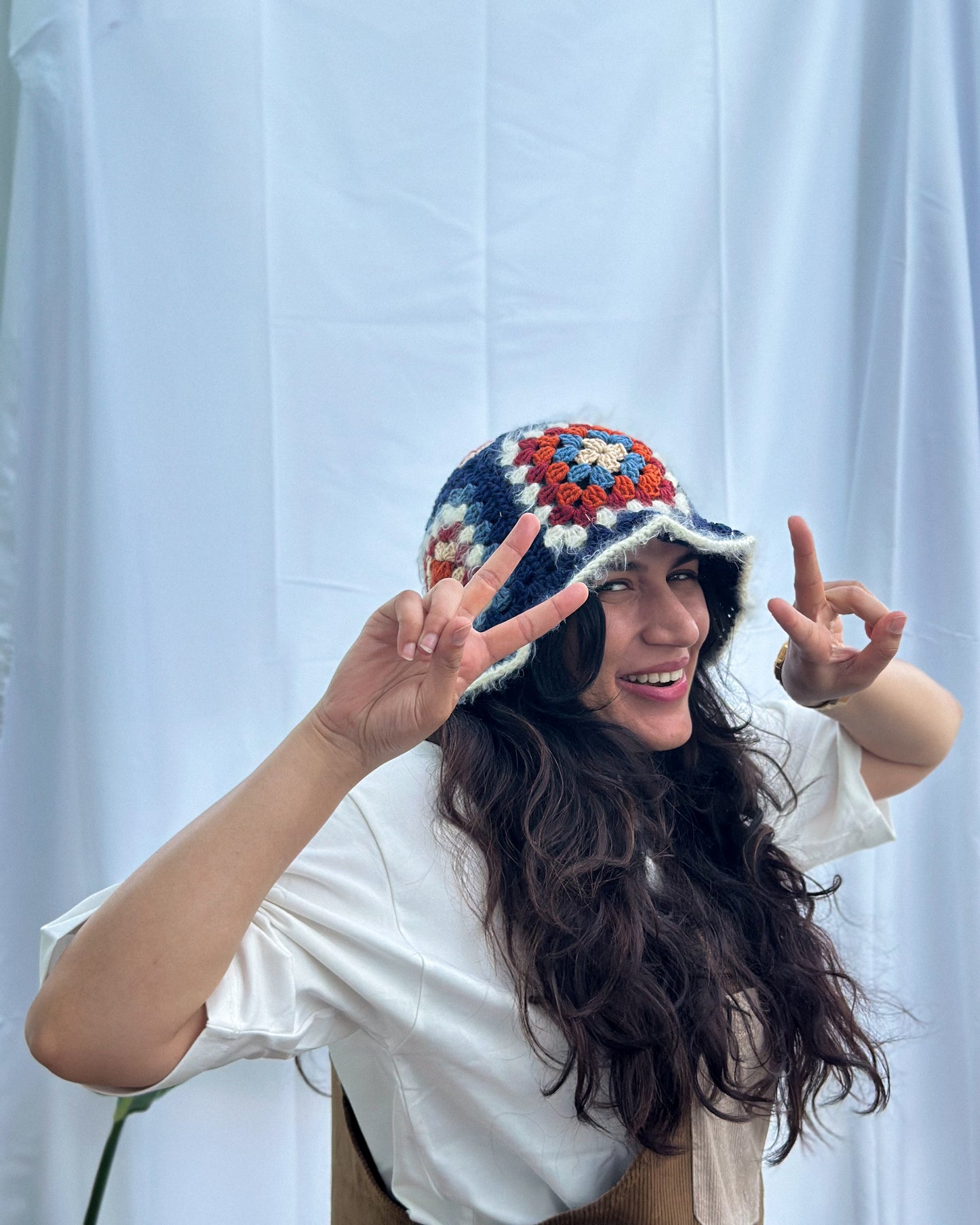 Hand-Knitted Bucket Hat | Navy Blue