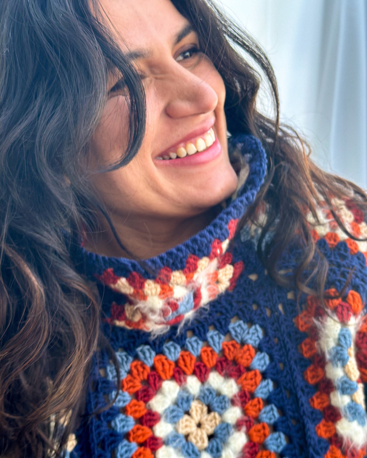 Hand-Knitted Sweater | Navy Blue