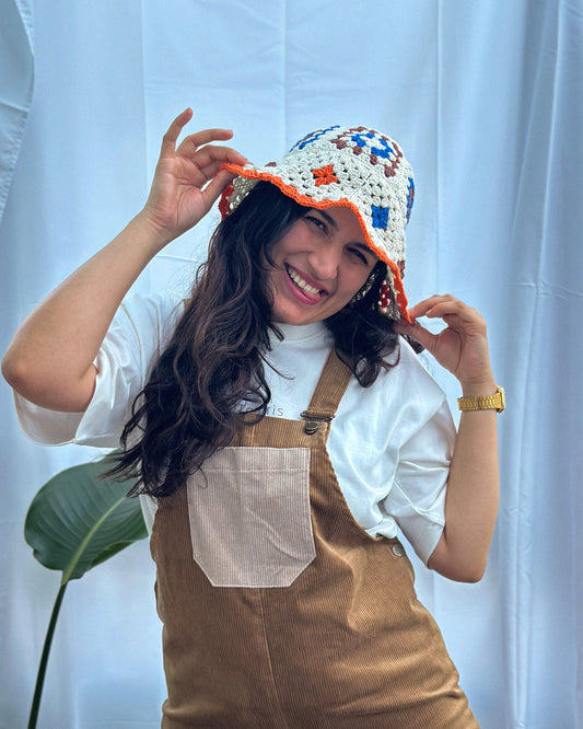 Hand-Knitted Bucket Hat | Off-White