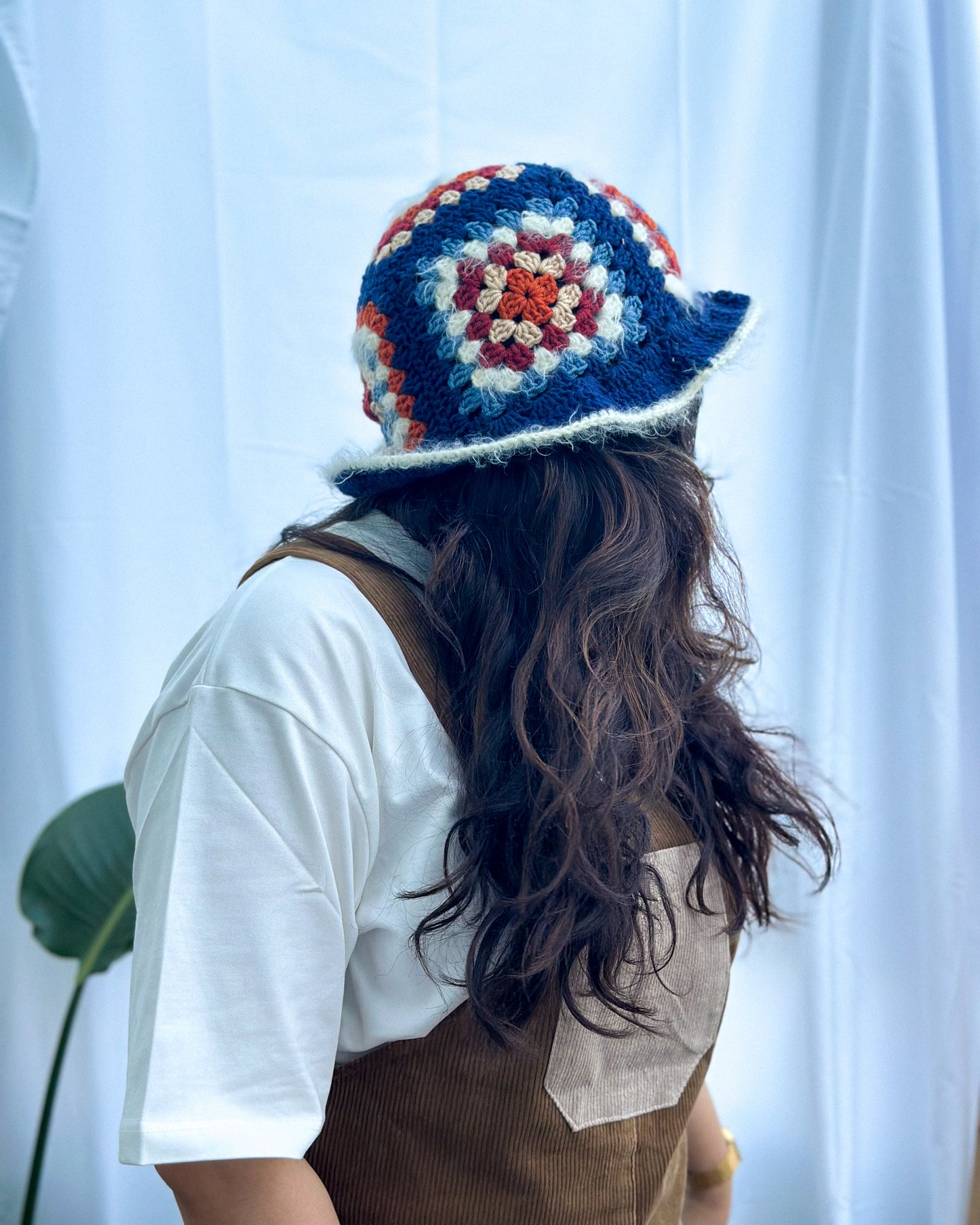 Hand-Knitted Bucket Hat | Navy Blue
