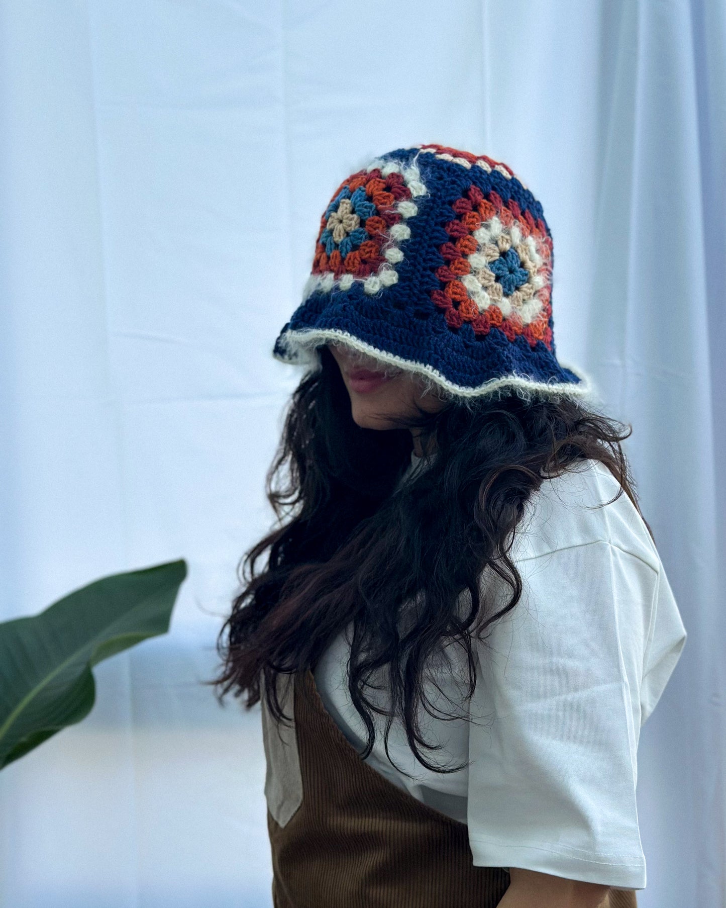 Hand-Knitted Bucket Hat | Navy Blue
