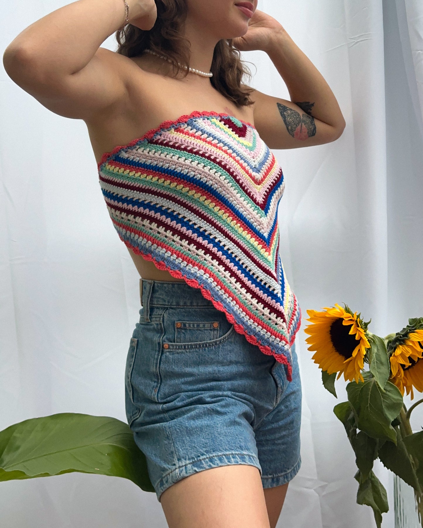 Hand-Knitted Crop Top | Wave