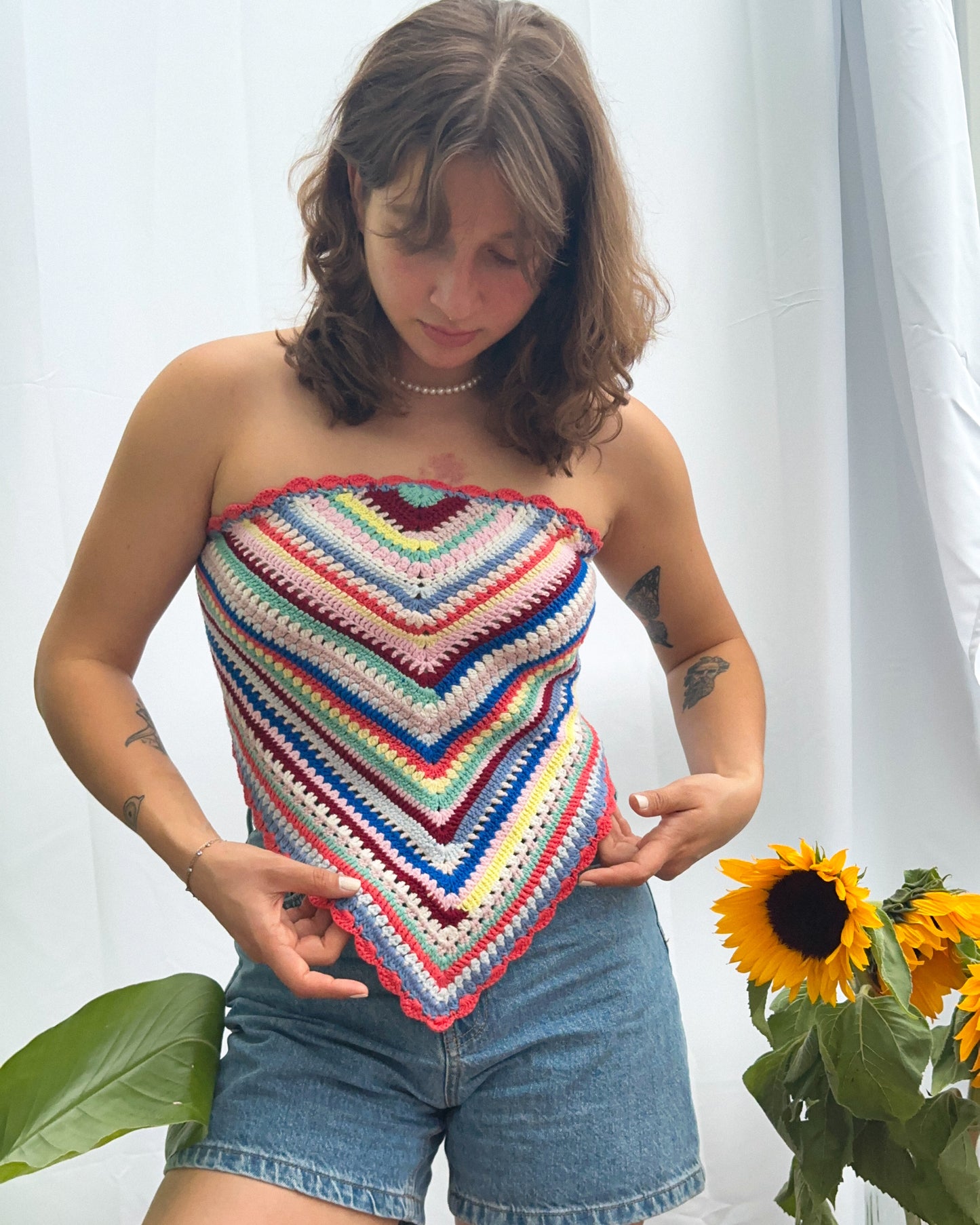 Hand-Knitted Crop Top | Wave
