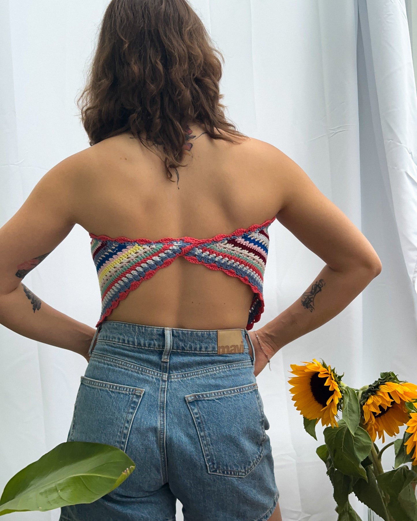 Hand-Knitted Crop Top | Wave