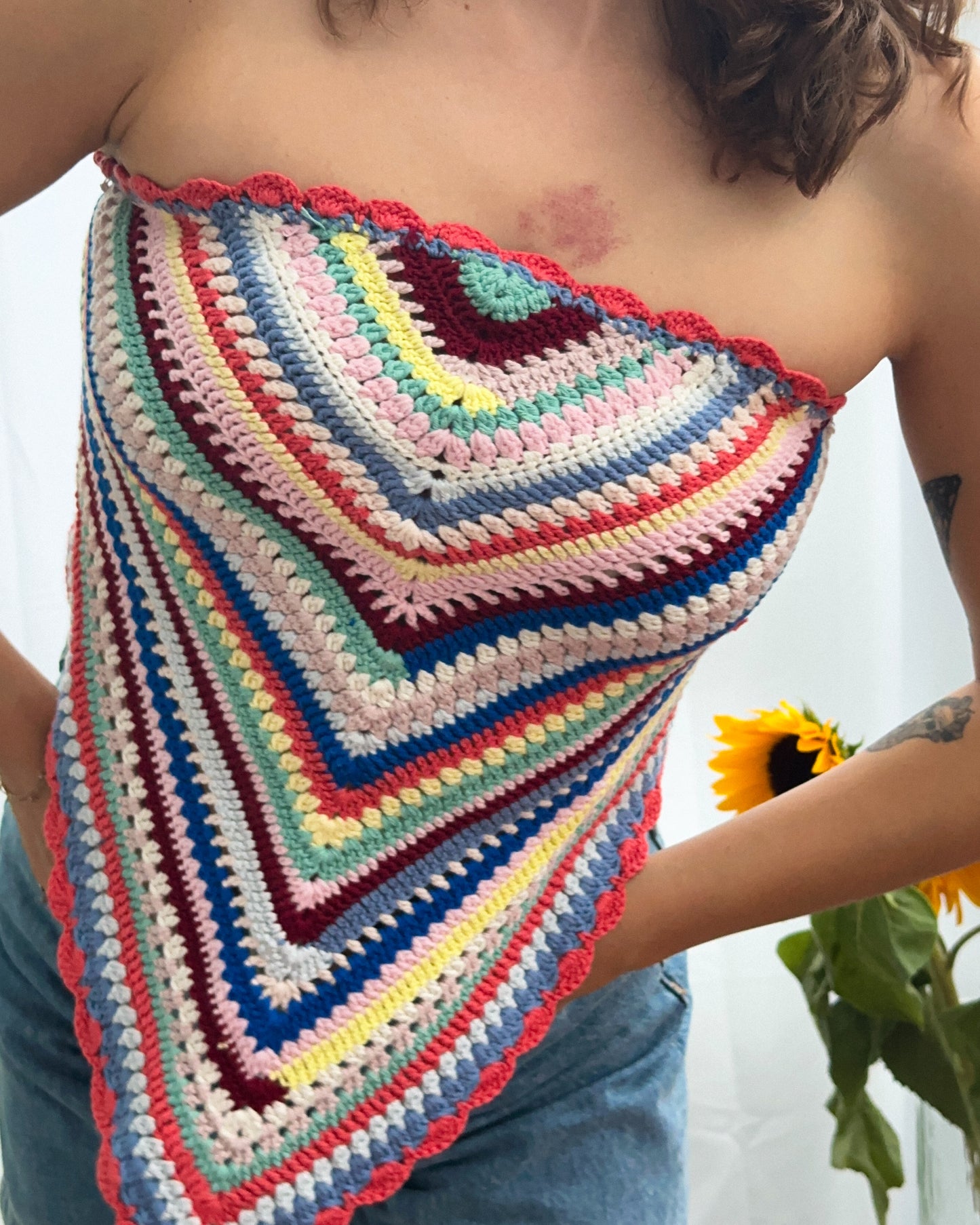 Hand-Knitted Crop Top | Wave